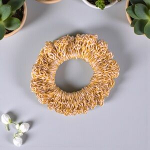 Yellow and White Hair Scrunchie